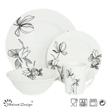 Ensemble de dîner élégant en porcelaine 16PCS avec décalque coupé